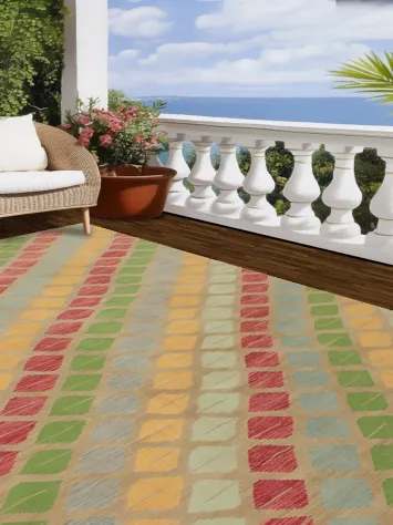 Vibrant Flat Weave Diamond Kilim Area Rug 10x13