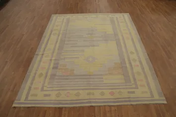 Soft Neutral Palette Kilim Area Rug 8x10 for Ultimate Home Comfort