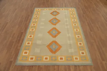 Tribal Wool Kilim Flat Weave Area Rug 6x9