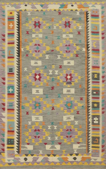 Flat Weave Kilim Handwoven Area Rug 7x10
