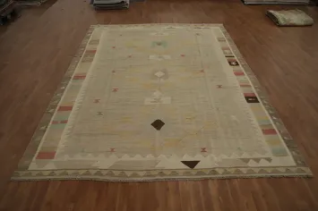 Tribal Wool Kilim Handwoven Area Rug 9x12