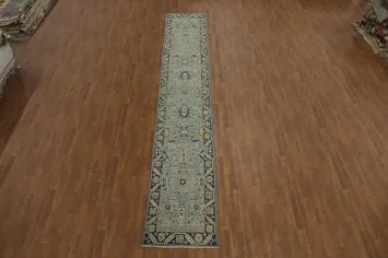 Vegetable Dye Ziegler Elegant Blue Floral Rug 3x16