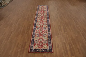 Classic Vegetable Dye Runner Rug 3x12 with Timeless Ornamentation