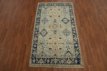 Vintage-Inspired Rug 4x7 Featuring Classic Blue and Beige Designs