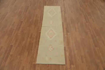 Soft Pastel Diamond Kilim Runner Rug 2x8 for Classic Interiors