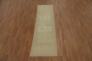 Earth Tones Wool Kilim Vegetable Dye Runner Rug 2x8