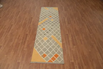 Geometric Kilim Handwoven Runner Rug 3x9