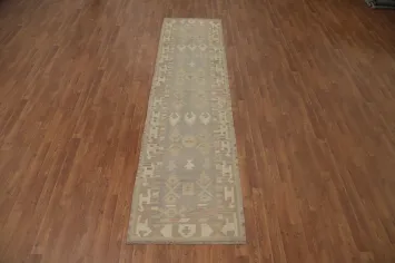 Geometric Kilim Handwoven Runner Rug 3x10