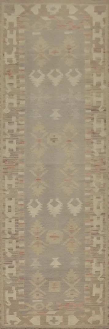 Geometric Kilim Handwoven Runner Rug 3x10