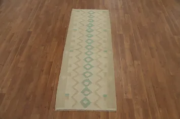 Muted Tones and Symmetry Kilim Runner Rug 2x6
