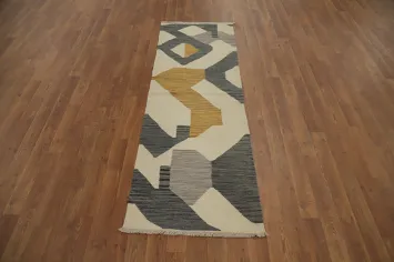 Abstract Geometric Kilim Modern Runner Rug 2x6