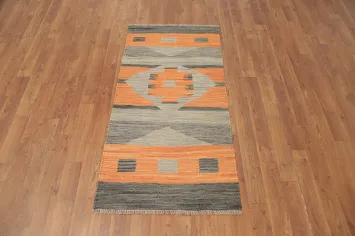 Vegetable Dye Wool Kilim Handwoven Rug 2x4