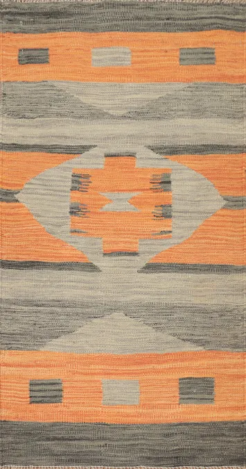 Vegetable Dye Wool Kilim Handwoven Rug 2x4