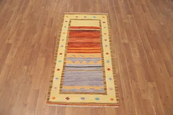 Vegetable Dye Wool Kilim Flat Weave Rug 2x4