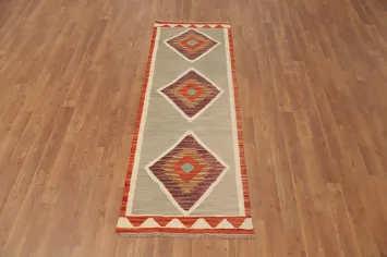 Vegetable Dye Kilim Flat Weave Runner Rug 2x6