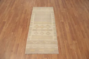 Geometric Wool Kilim Vegetable Dye Rug 2x4