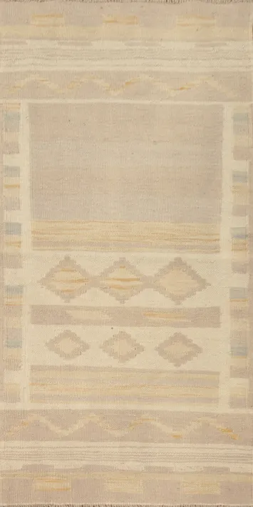 Geometric Wool Kilim Vegetable Dye Rug 2x4