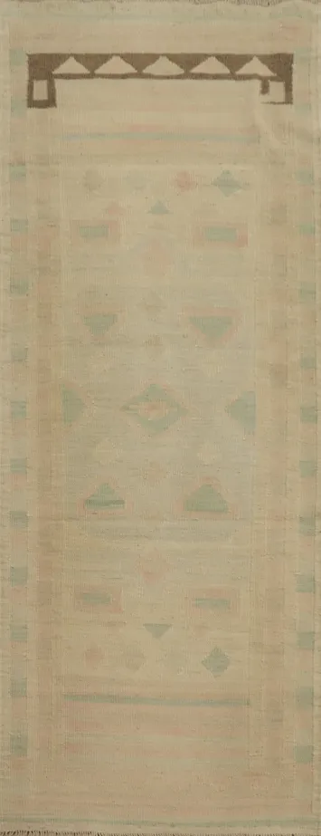 Vegetable Dye Wool Kilim Handwoven Runner Rug 2x6