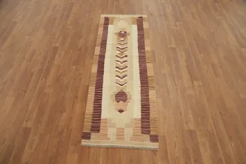 Geometric Kilim Vegetable Dye Runner Rug 2x6