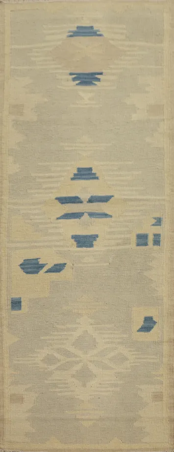 Earthy Tones Kilim Vegetable Dye Runner Rug 2x6