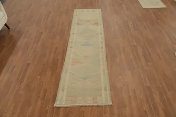 Earthy Tones Kilim Vegetable Dye Runner Rug 3x10