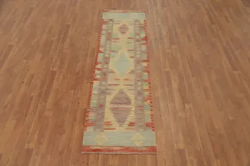 Southwestern Geometric Kilim Runner Rug 2x8