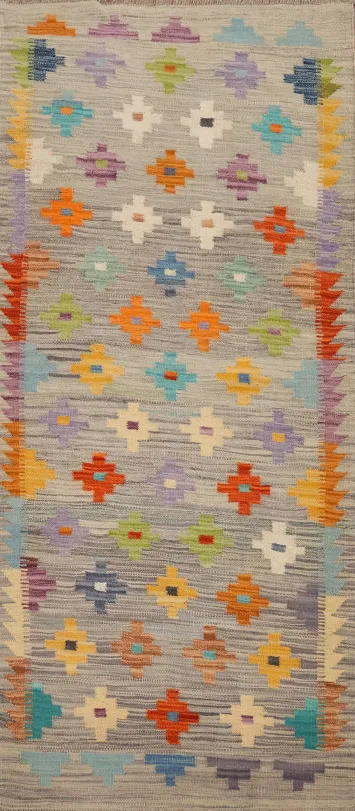 Geometric Kilim Handwoven Rug 3x6