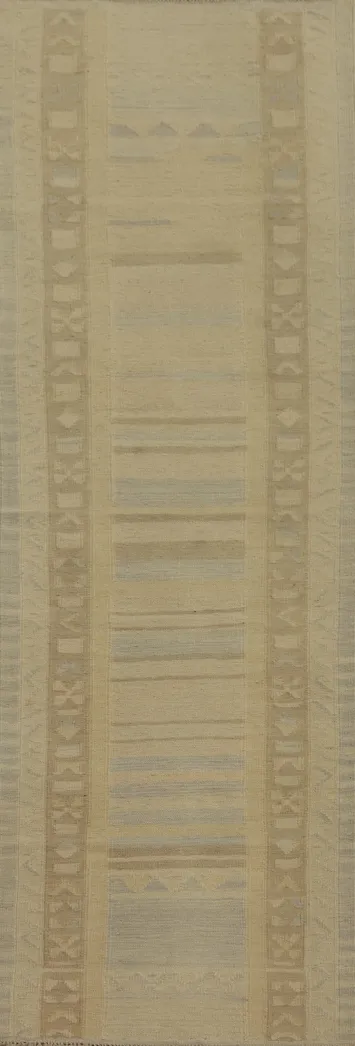 Tribal Wool Kilim Vegetable Dye Runner Rug 2x8