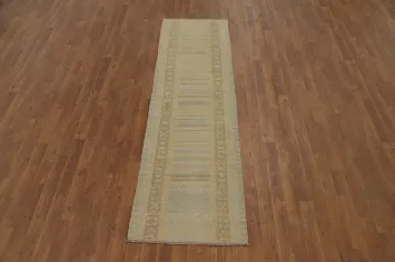 Tribal Wool Kilim Vegetable Dye Runner Rug 2x8