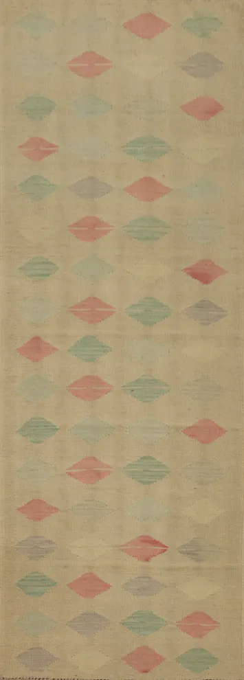 Subtle Pastel Kilim Runner Rug 2x8 for Sophisticated Living Spaces