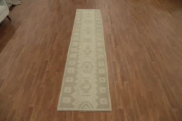 Earthy Tones Kilim Flat Weave Runner Rug 3x11