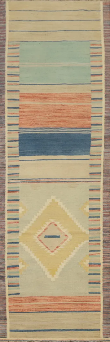 Southwestern Charm Kilim Flat Weave Runner Rug 3x10
