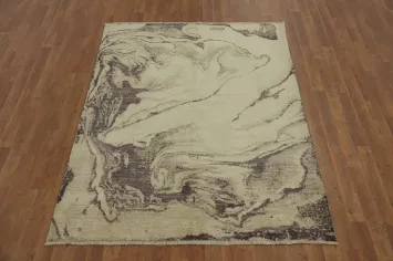 Earth Tone Wool Modern Vegetable Dye Rug 5x6