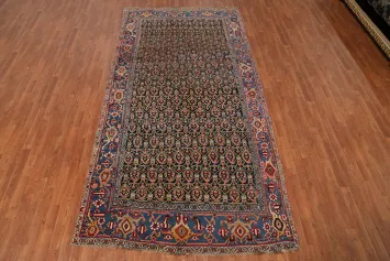 Antique Vegetable Dye Bidjar Halvaei Persian Area Rug 6x11