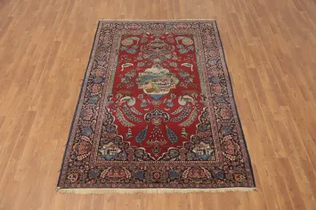 Vegetable Dye Kashan Dabir Persian Rug 5x7