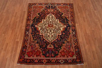 Antique Sarouk Farahan Vegetable Dye Persian Rug 5x6