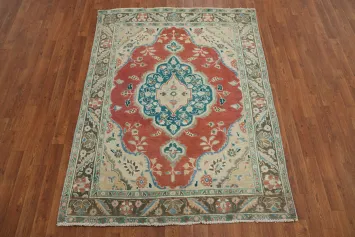 Handmade Geometric Tabriz Persian Rug 5x6