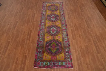 Vintage Wool Meshkin Persian Runner Rug 3x11