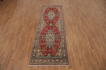 Vintage Wool Tabriz Persian Runner Rug 3x9