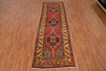 Vintage Wool Ardebil Persian Runner Rug 4x13