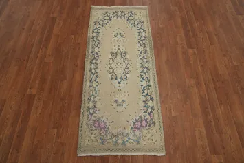 Vegetable Dye Wool Kerman Persian Runner Rug 2x5