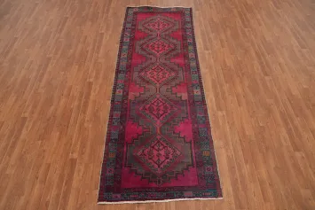 Fuchsia Pink Geometric Ardebil Persian Runner Rug 4x10