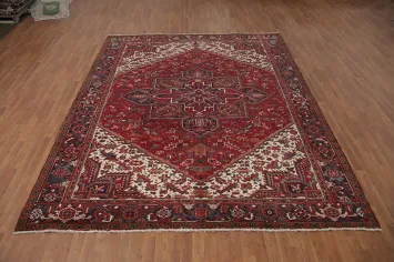 Geometric Wool Heriz Persian Area Rug 9x11
