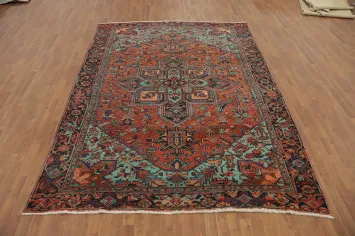 Geometric Wool Heriz Persian Area Rug 8x11