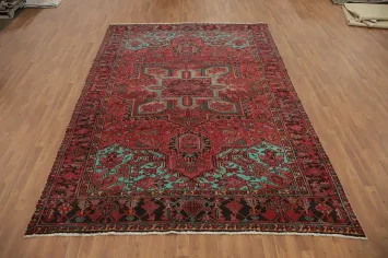 Vintage Geometric Heriz Persian Area Rug 8x11