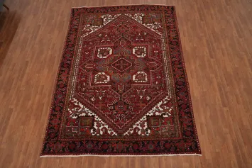 Red Geometric Heriz Persian Area Rug 8x11