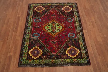 Vintage Wool Tribal Shiraz Persian Rug 4x6