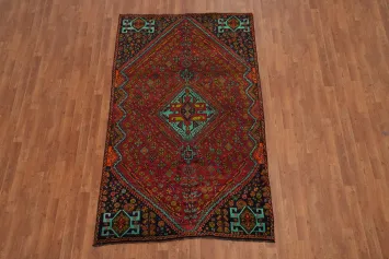 Geometric Wool Qashqai Persian Area Rug 5x8