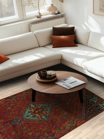 Geometric Wool Qashqai Persian Area Rug 5x8