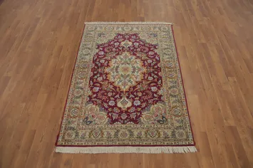 Traditional Wool Floral Tabriz Persian Rug 3x5